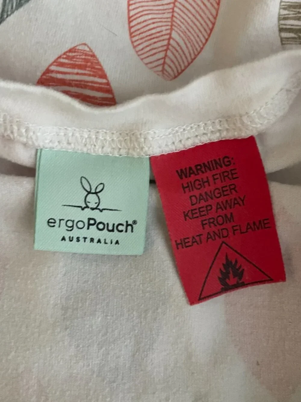 ergoPouch 3-12 Month Jersey Sleep Suit Sack 0.2 TOG Leaf Print Organic Cotton